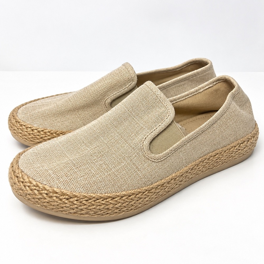 Esprit Nadine Womens 8.5 Beige Textile Espadrille Slip On Loafer Shoes